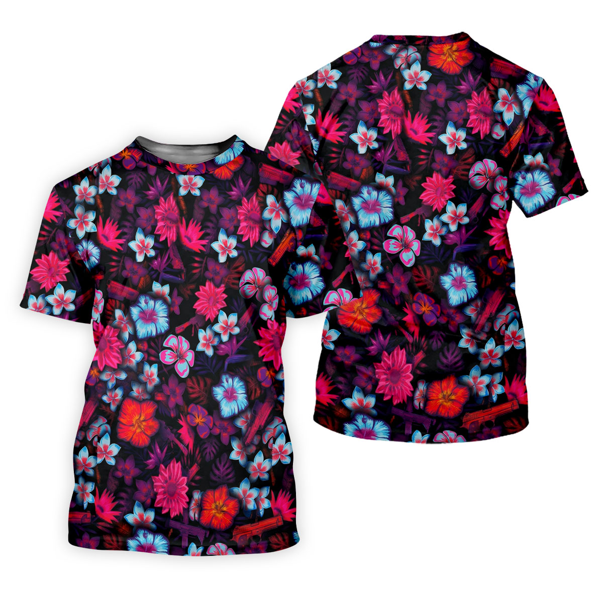 Colorful Hibiscus Tropical Floral Hawaiian Golf Shirt, Summer Vibe Golf Shirts For Men SH818