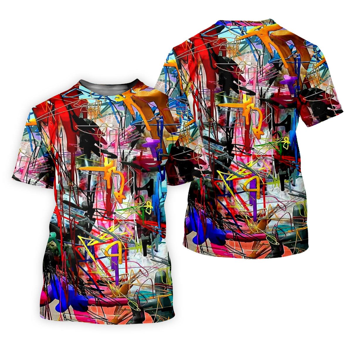 Colorful Abstract Graffiti Street Art Golf Shirt, Mens Golf Polo, Golf Apparel For Men SH818