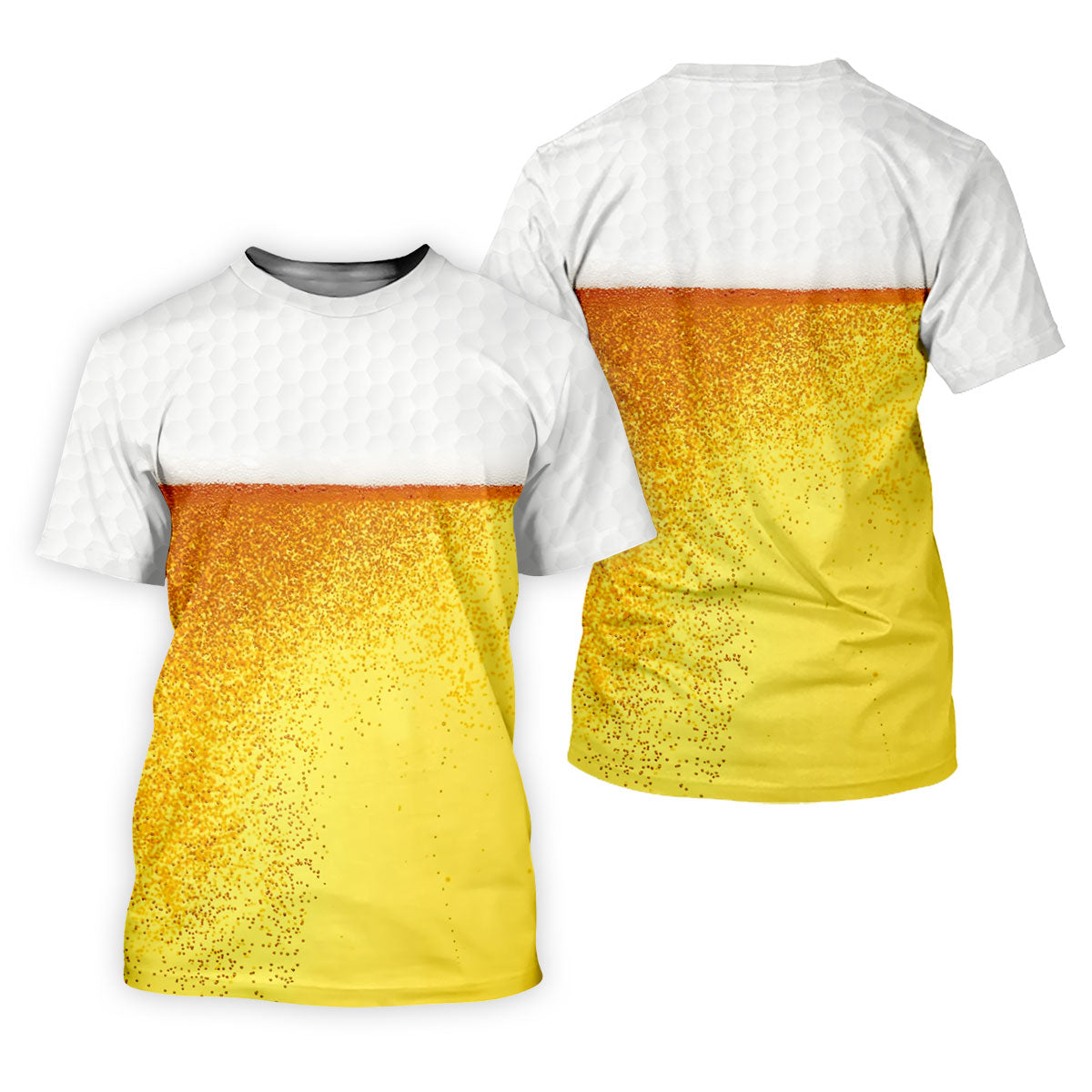 Cold Beer Print Golf Shirt, Beer Glass Pattern Design, Golf Shirts For Men SH818