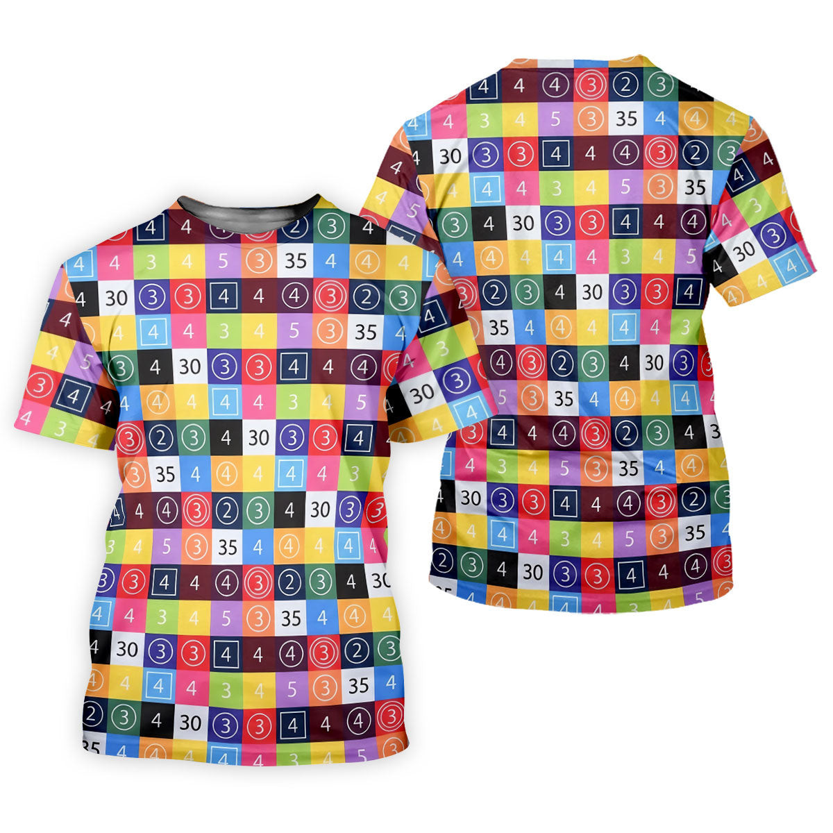 Colorful Golf Scorecard Pattern Polo Shirt, Ladies Golf Shirts, Women's Golf Apparel SH818