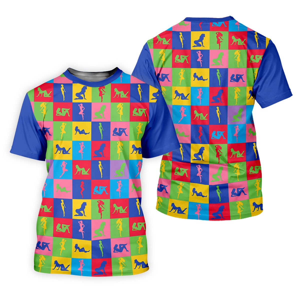 Colorful Pin Up Silhouette Pop Art Golf Polo Shirt, Women's Golf Polo, Golf Shirts For Women SH818