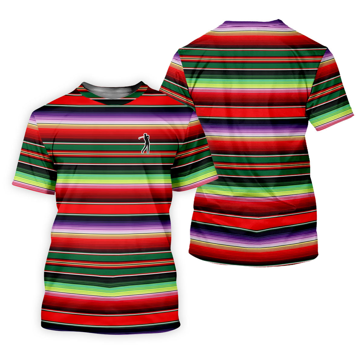 Colorful Stripes Sarape Pattern Cinco De Mayo Celebration Fiesta Themed Golf Shirt For Women SH818