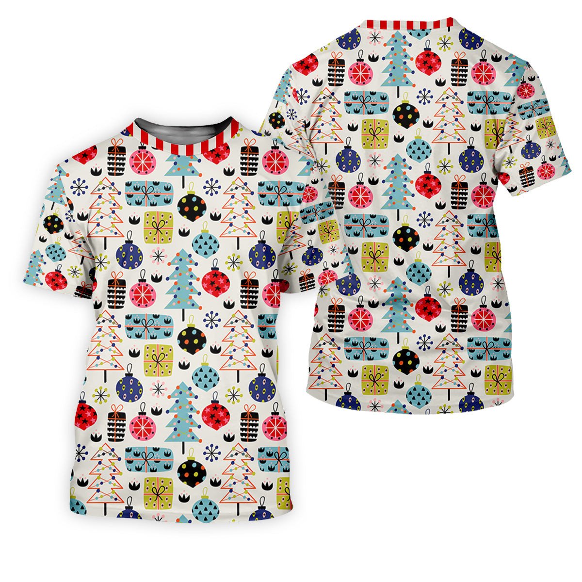 Colorful Christmas Men's Golf Polo Shirts, Christmas Golf Shirt, Cute Golf Outfit, Golf Gift For Men SH818