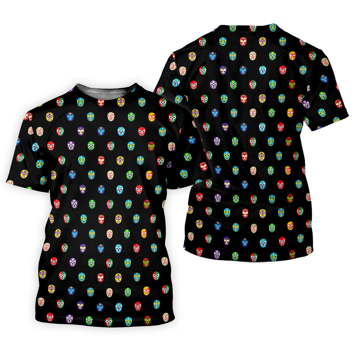 Colorful Retro Mask Print Golf Polo Shirt, Golf Shirts For Men, Printed Golf Shirts SH818