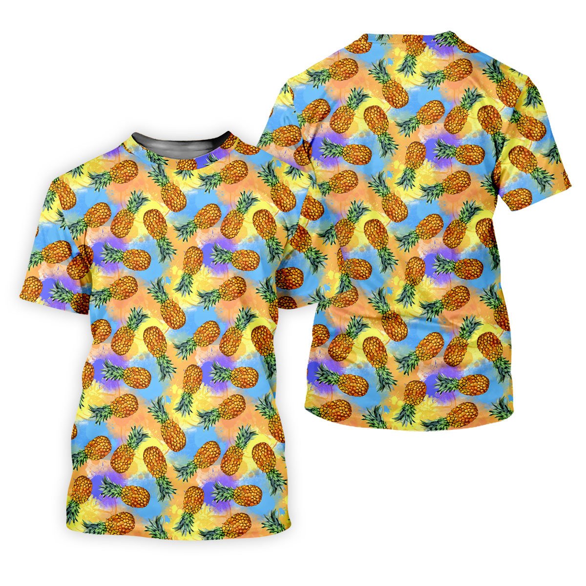 Colorful Pineapple Tropical Pattern Golf Shirt, Women's Golf Shirt, Golf Polo For Women, Ladies Golf Shirt SH818
