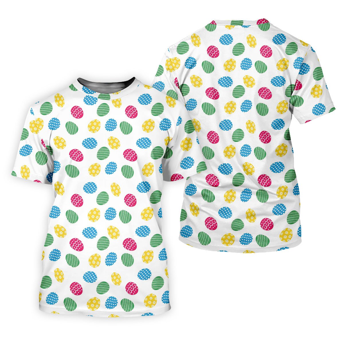 Colorful Easter Eggs White Golf Shirt, Cute Golf Outfit, Ladies Golf Shirts, Women's Polo Shirt SH818