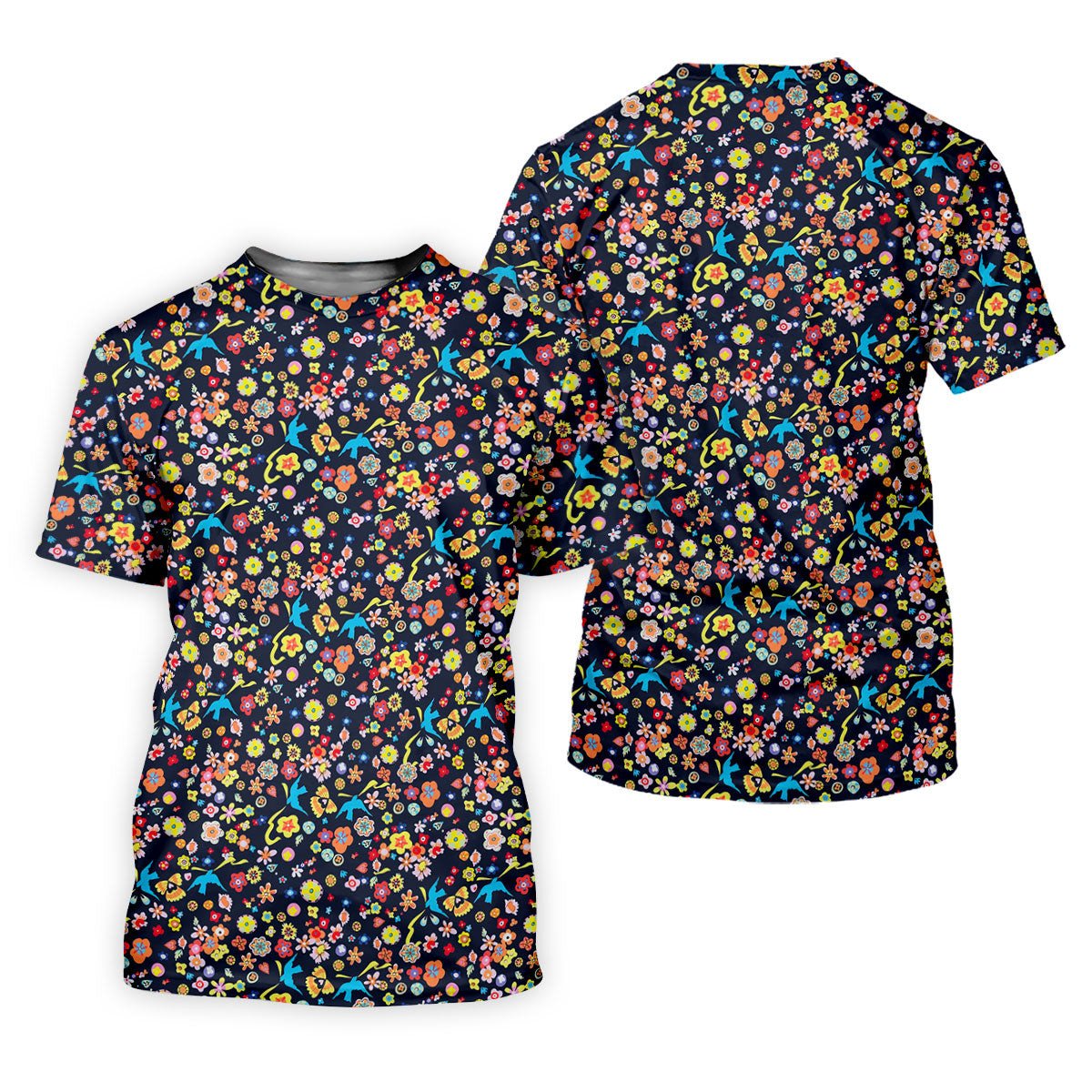 Colorful Floral Bird Garden Golf Shirt, Women's Golf Polo, Golf Shirts For Women SH818