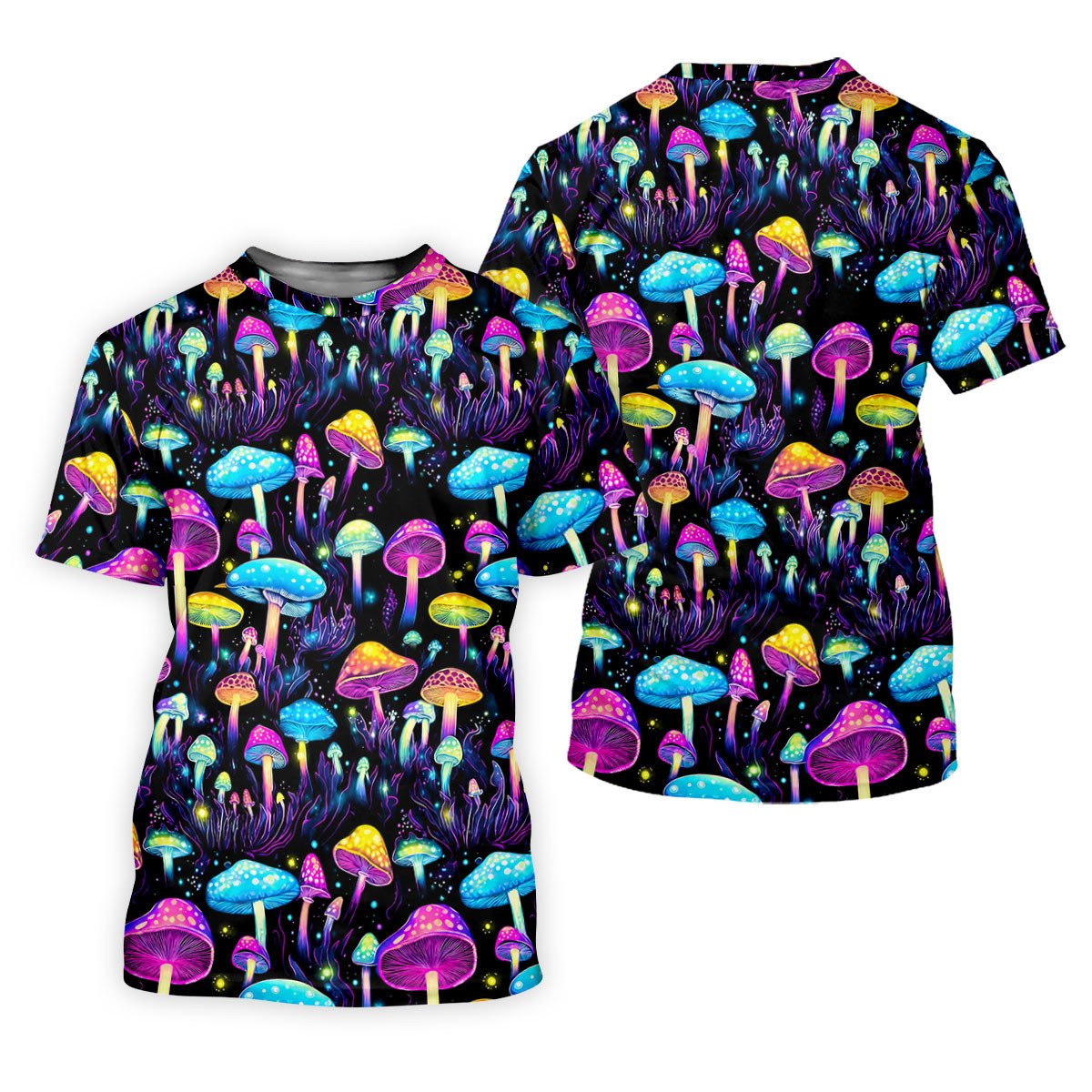 Colorful Neon Mushroom Fantasy Forest Golf Shirt, Women's Golf Polo, Golf Tops For Women, Printed Golf Shirt SH818