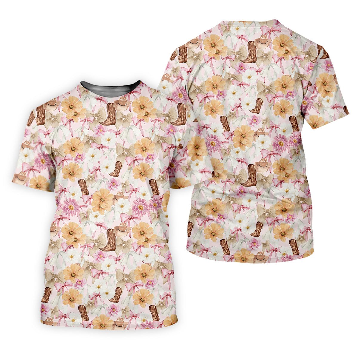 Coquette Flower Western Golf Shirt, Cute Golf Outfit, Matching Golf Shirt, Men's Golf Polo SH818
