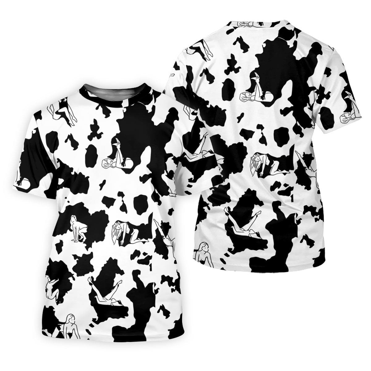 Cow Print Golf Shirt, Adult Humor Hidden Pin Up Pattern, Golf Shirt For Men SH818