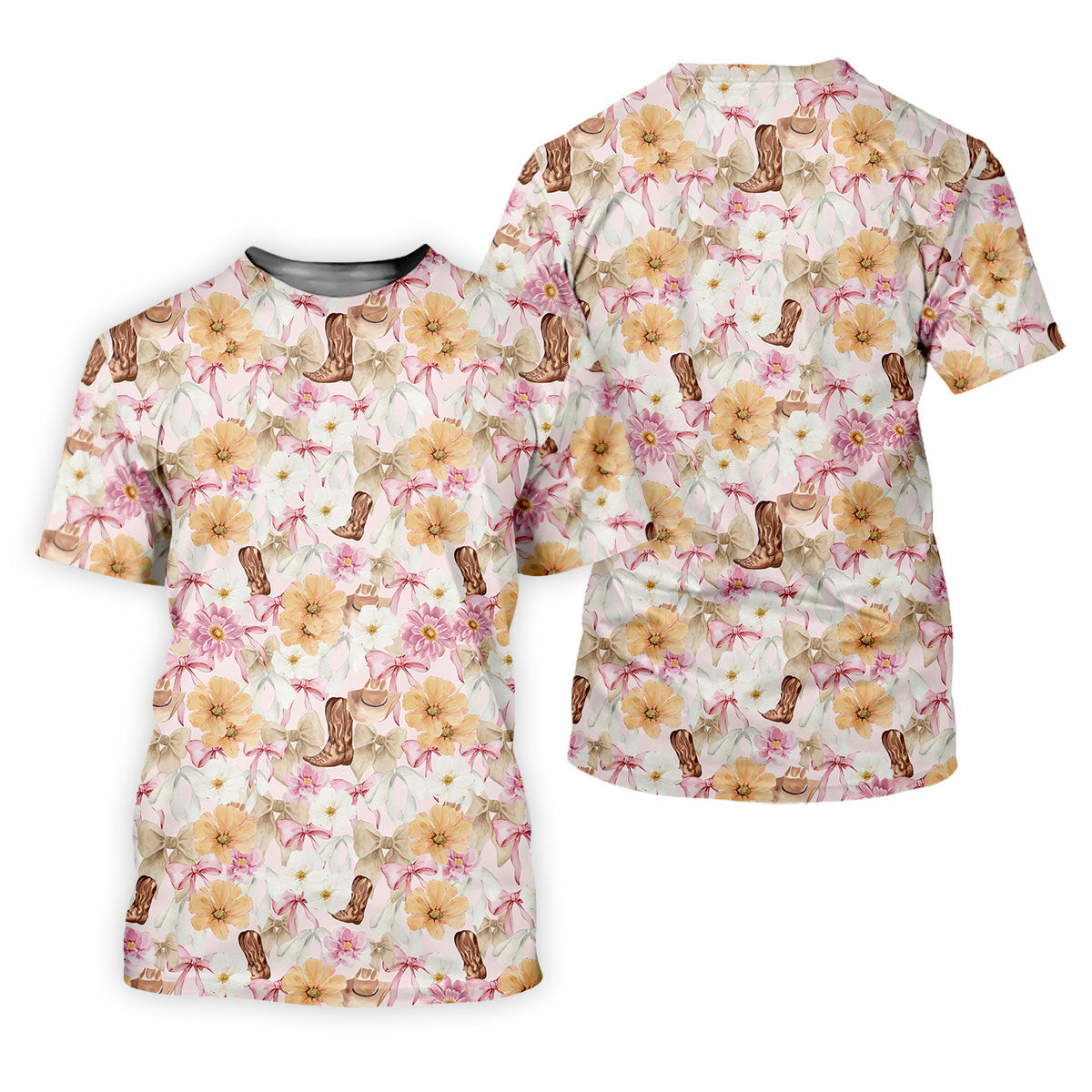 Coquette Flower Western Golf Shirt, Cute Golf Outfit, Matching Golf Shirt, Ladies Golf Shirts SH818