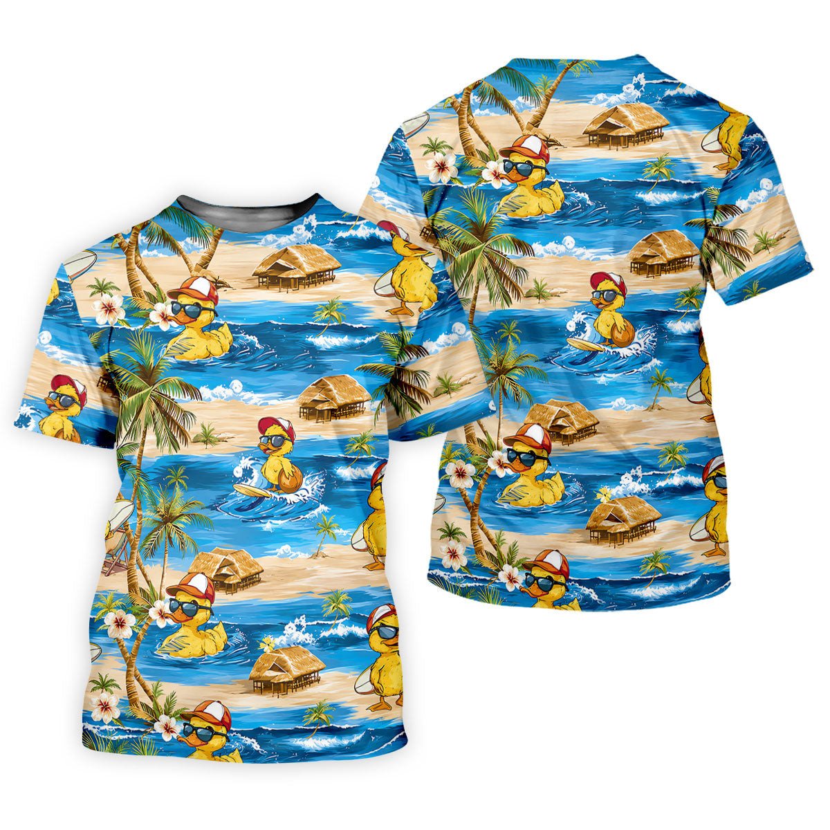 Cool Duck Hawaiian Golf Shirt, Surfing Duck Beach Women's Golf Polo, Polo Shirts For Women SH818