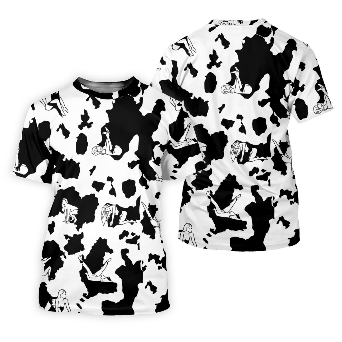 Cow Print Golf Shirt, Adult Humor Hidden Pin Up Pattern, Golf Shirt For Women SH818