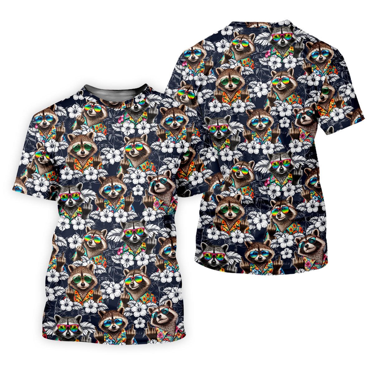 Cool Raccoon Sunglasses Tropical Golf Shirt, Funny Golf Shirt, Men's Golf Shirt, Polo Shirts For Men SH818