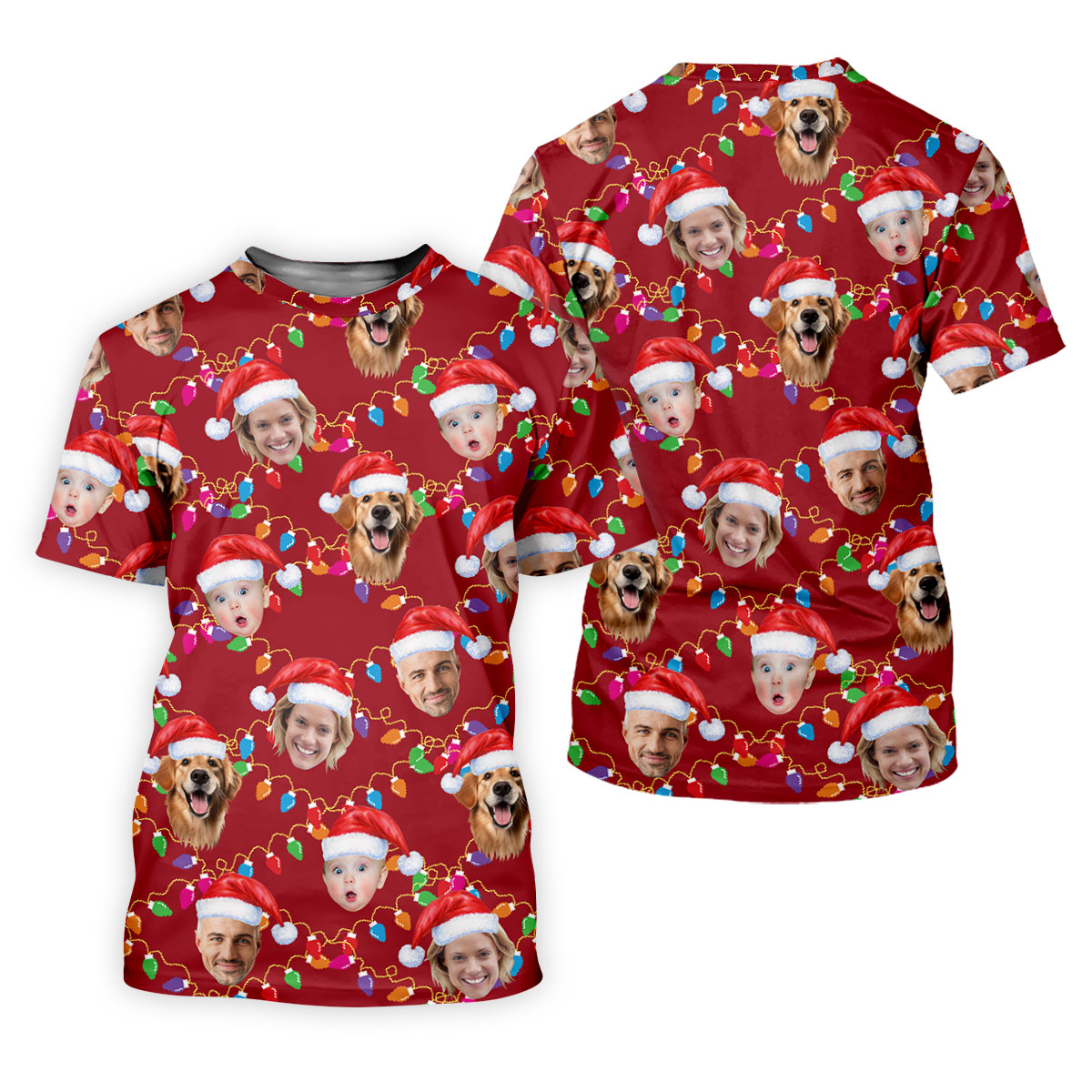 Custom Face Christmas Red Polo Shirt, Funny Christmas Shirts For Family, Golf Gifts For Women SH818