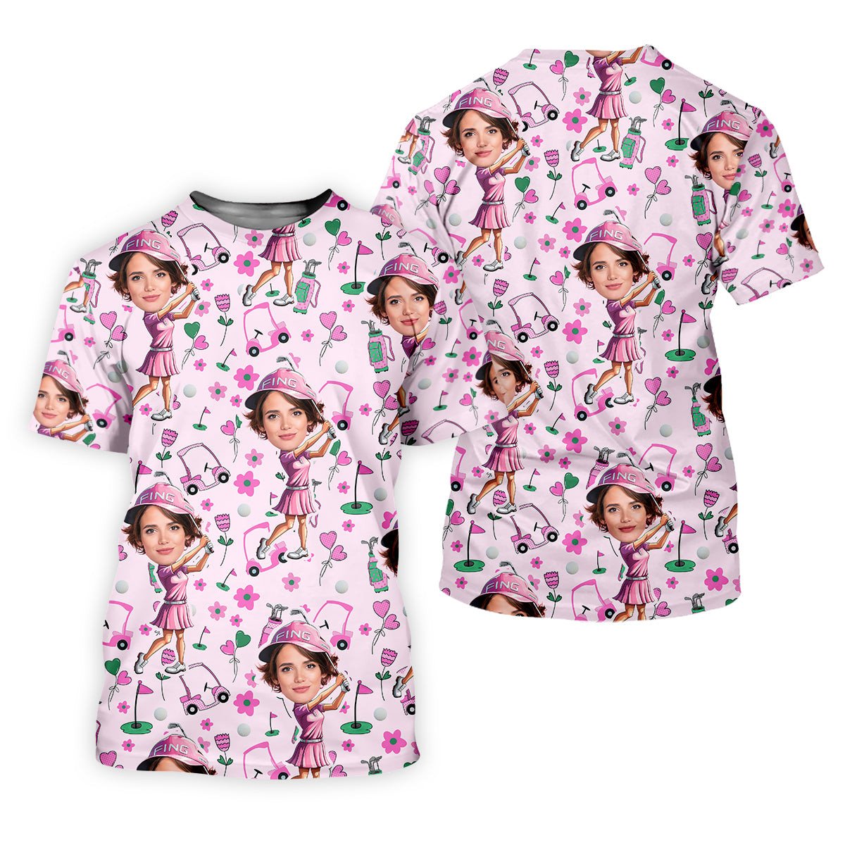 Custom Face Funny Womens Golf Polo Shirt, Ladies Golf Shirt SH818