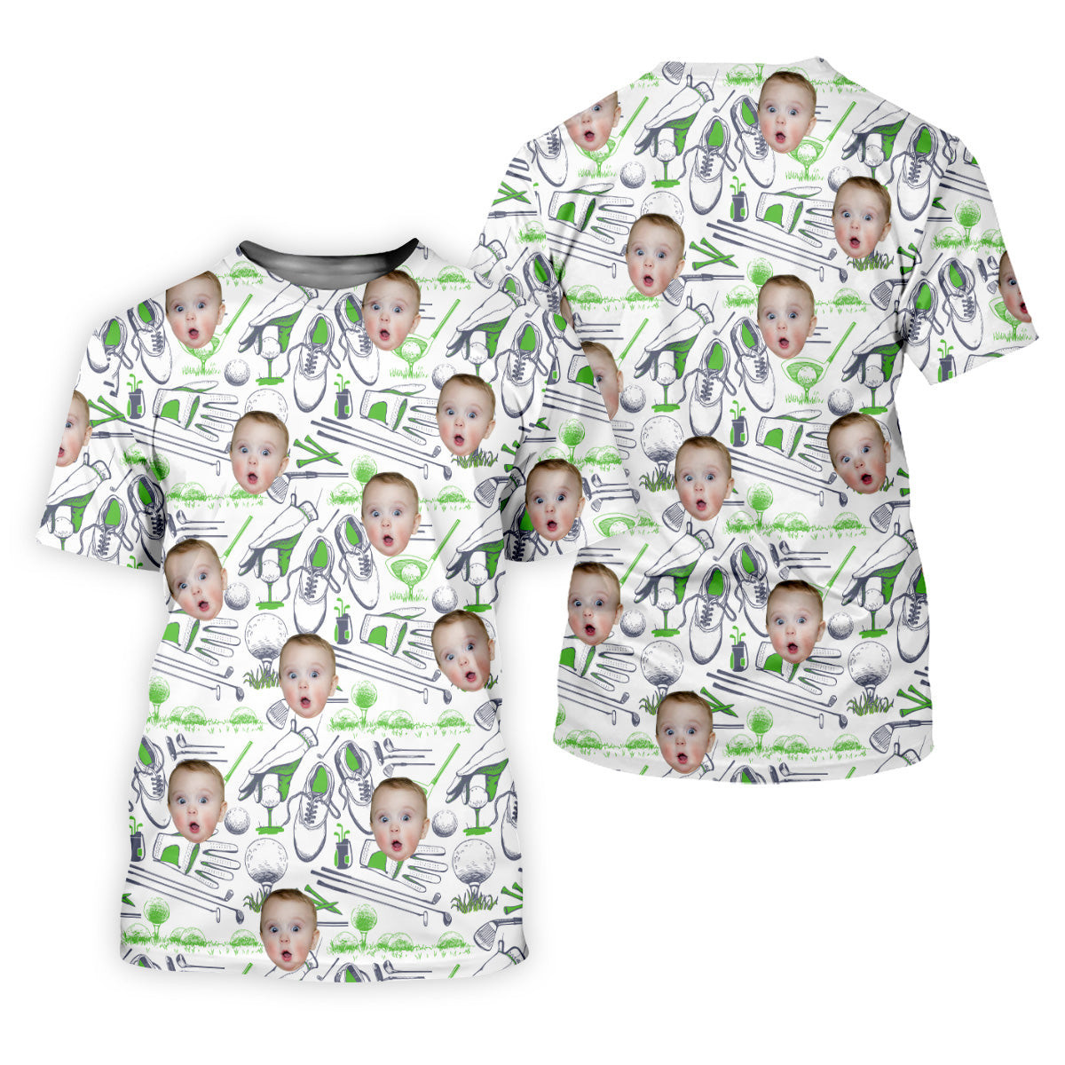Custom Face Golf Polo Shirt, Face On Shirt, Funny Golf Shirt, Dad Golf Gift SH818