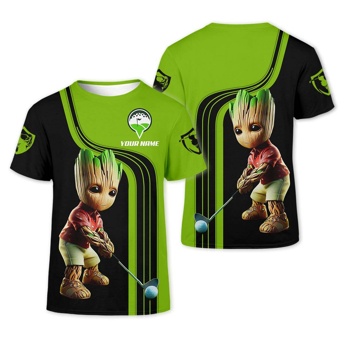 Custom Babygroot Men's Golf Polo Shirt, Funny Golf Shirt, Gift For Golfers SH818