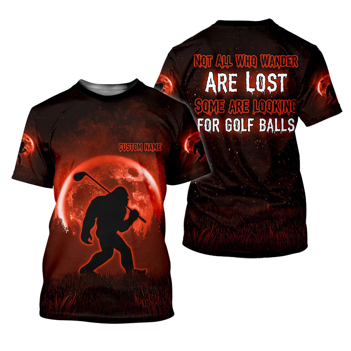 Custom Bigfoot Golf Polo Shirt, Mens Golf Gift, Funny Golf Shirt, Golf Gift For Dad SH818