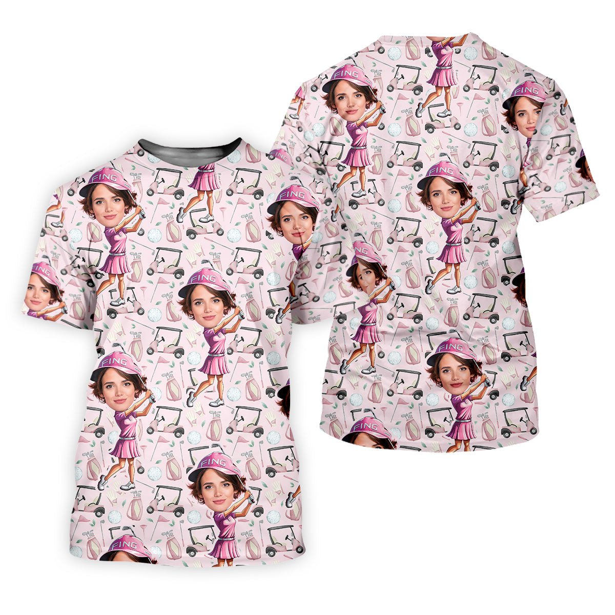 Custom Face Golf Shirt, Funny Womens Golf Polo Shirt, Mothers Day Shirt SH818