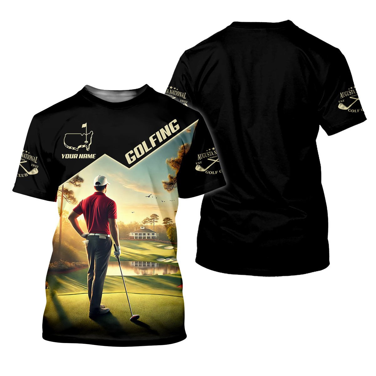 Custom Augusta Golfer Men's Golf Polo Shirt, Golfing Apparel, Mens Golf Gift, Funny Golf Polo Shirt SH818