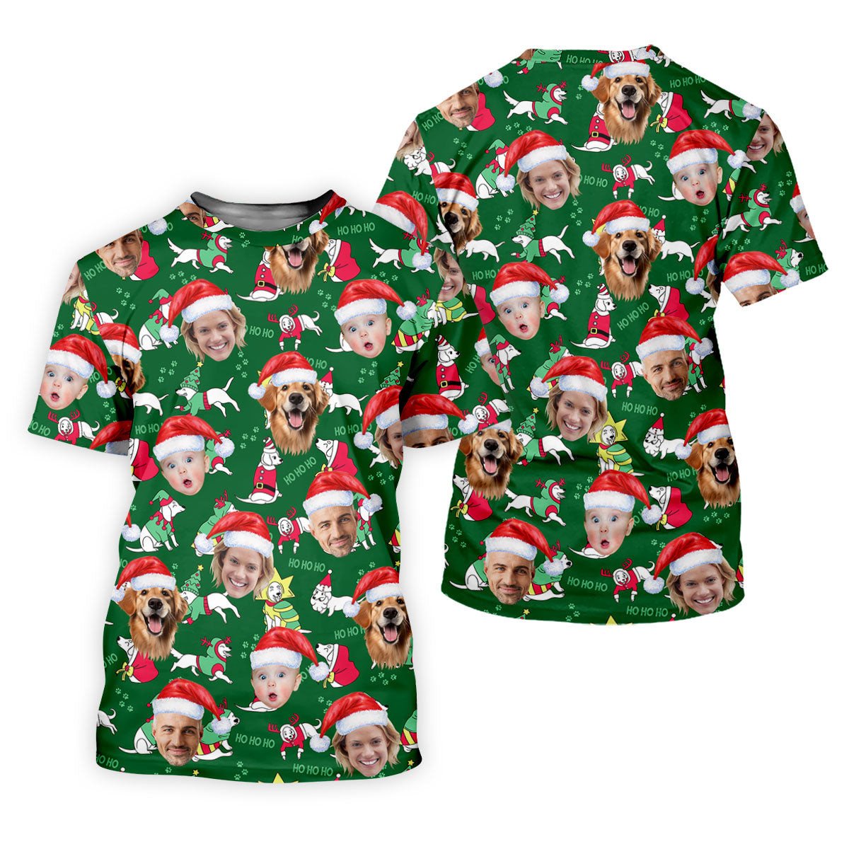 Custom Face Ho Cute White Dog Christmas Golf Shirt, Ladies Golf Shirts, Golf Gifts For Women SH818