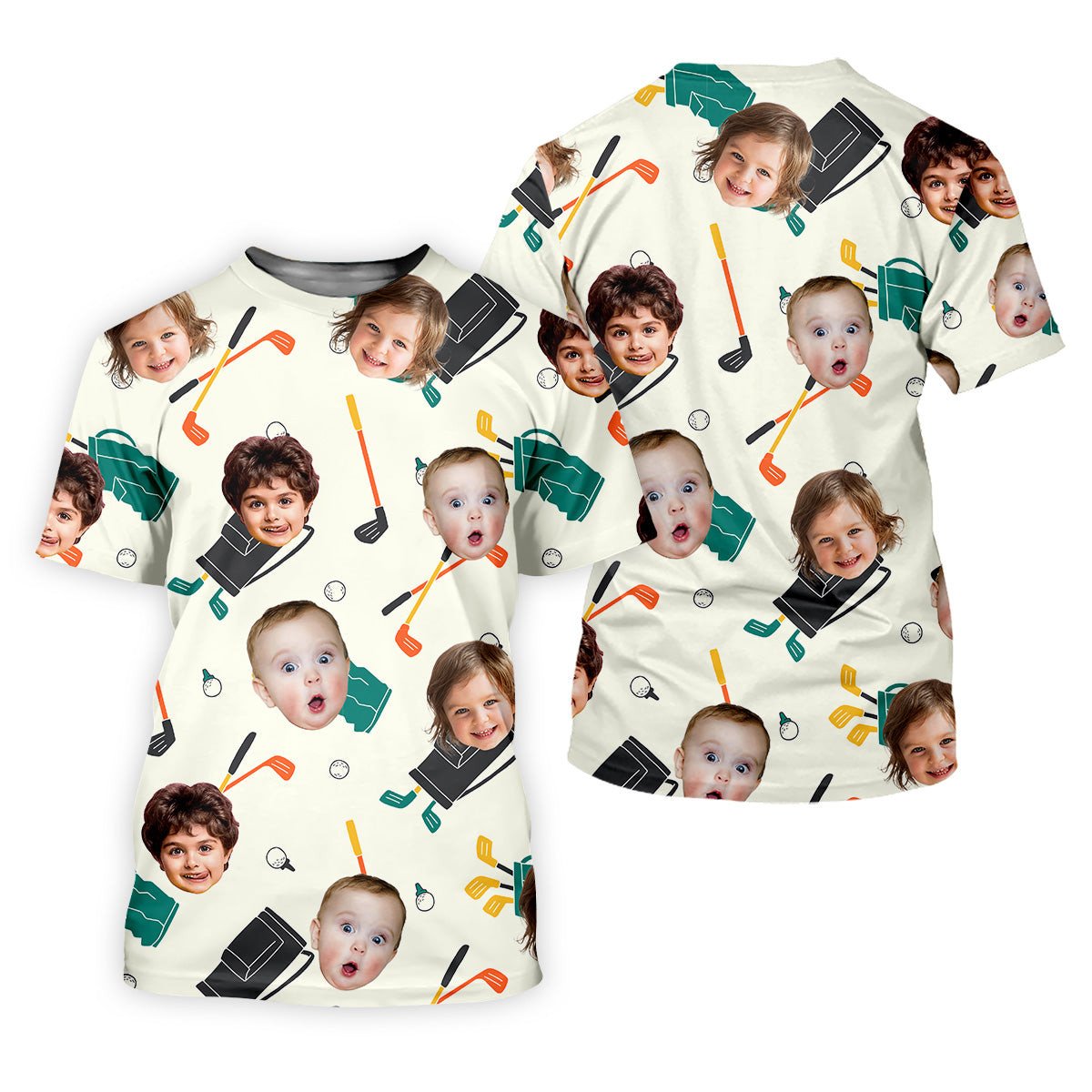 Custom Face Kids Photo Shirt, Funny Polo Golf Shirt, Dad Golf Shirt, Christmas Golf Gift SH818