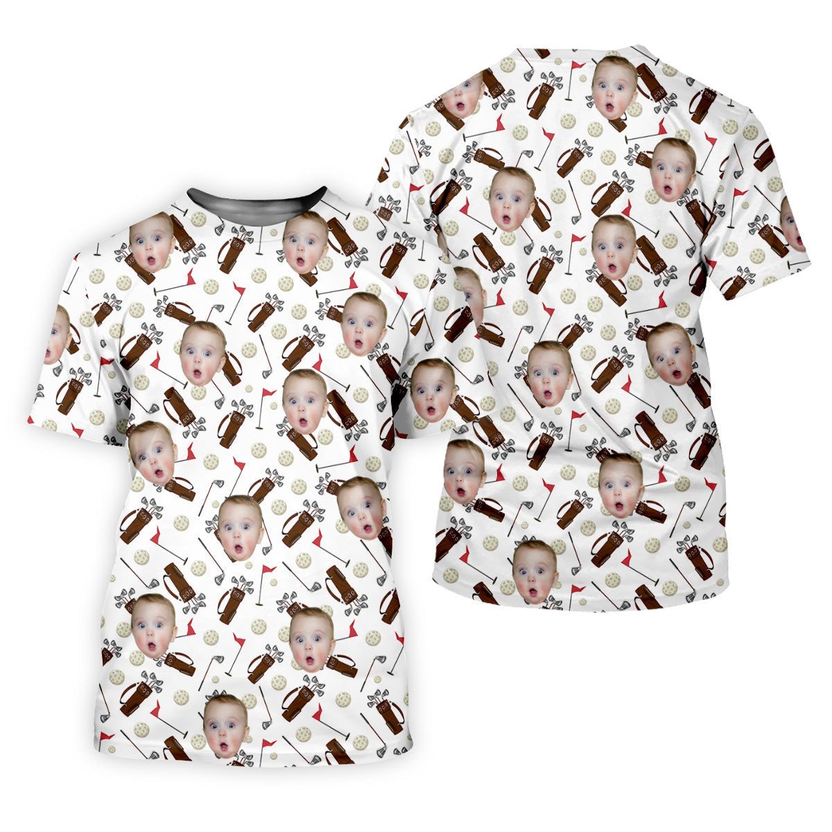 Custom Shirts With Faces, Funny Golf Polo Shirt, Golf Gifts For Dad, Christmas Golf Gift SH818