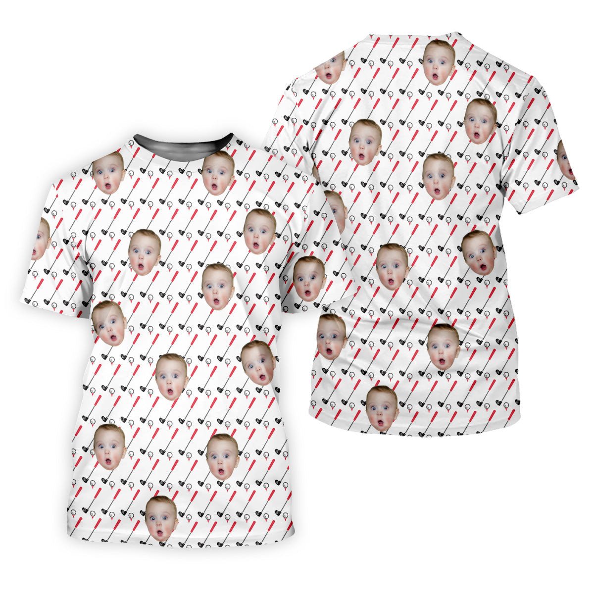 Custom Face Golf Shirt, Funny Golf Polo Shirt, Dad Golf Shirt For Christmas, Gifts For The Golfing Dad SH818