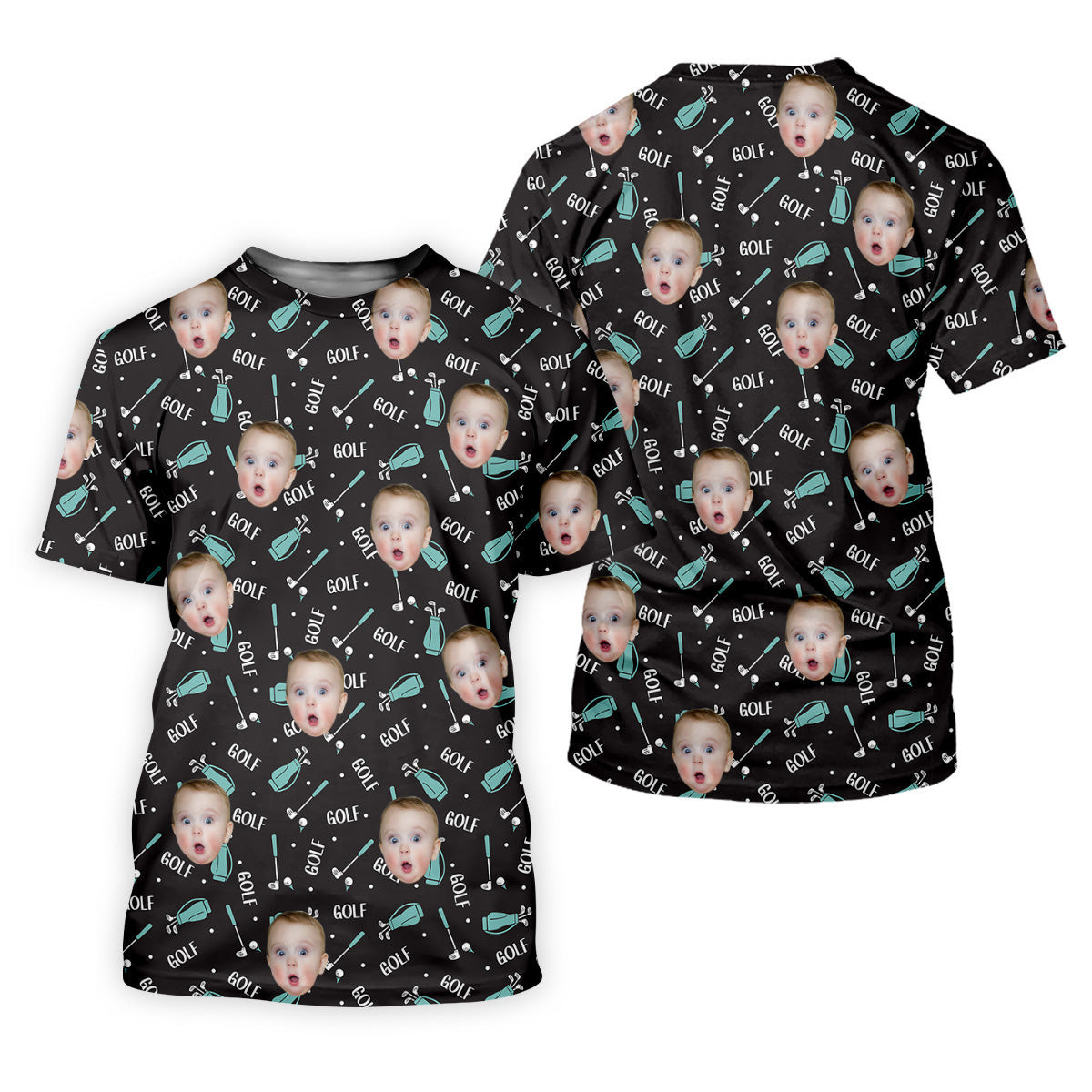 Custom Face Kids Photo, Funny Golf Shirt, Golf Shirt For Dad, Christmas Golf Gift SH818