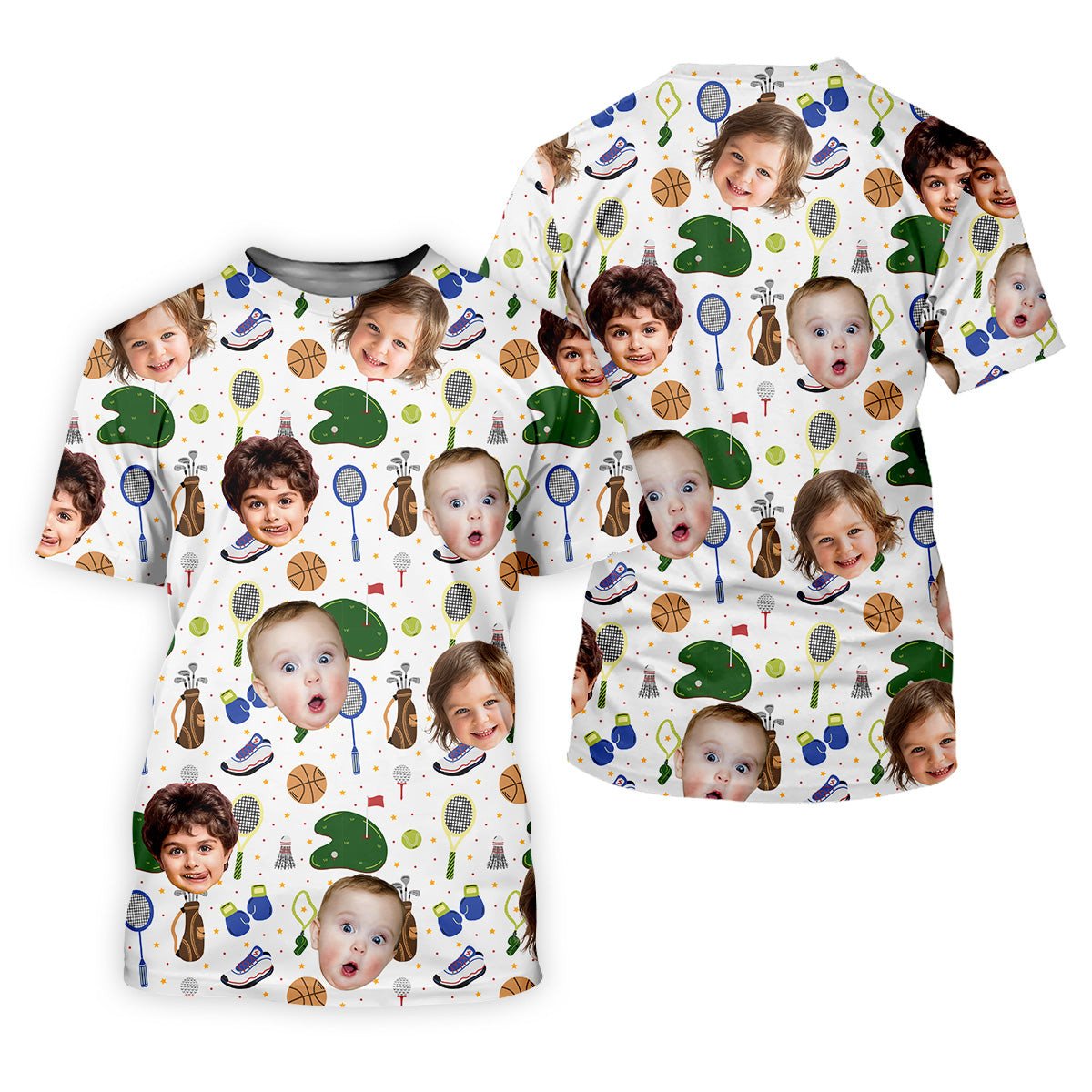 Custom Face Kids Photo, Custom Face Shirt, Funny Polo Golf Shirt, Christmas Golf Gift SH818