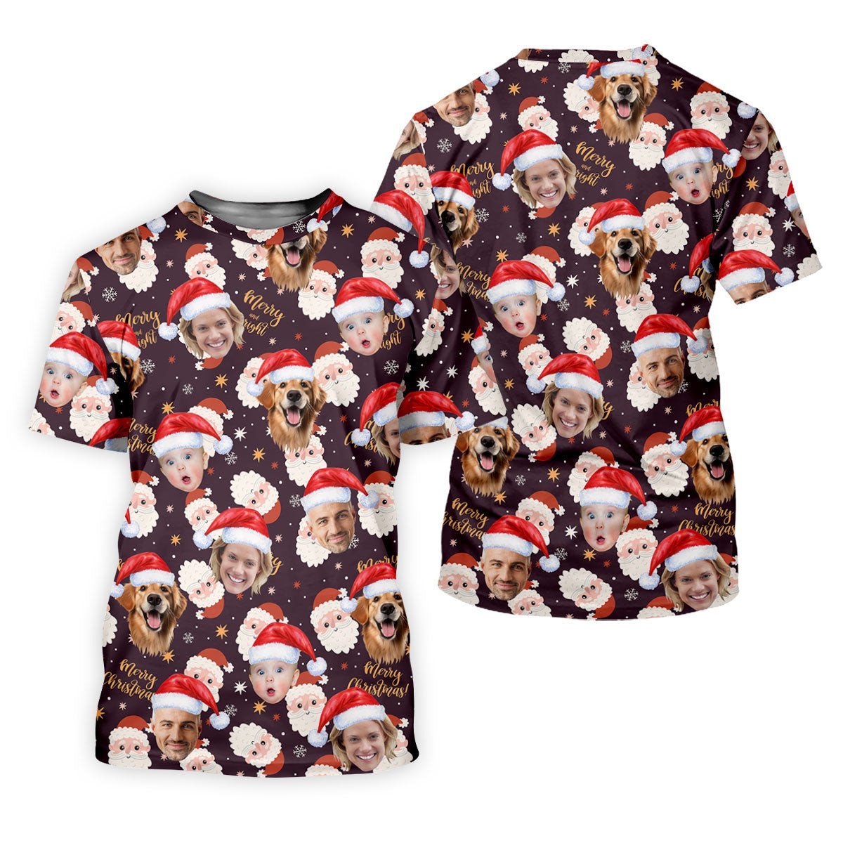 Custom Face Merry Christmas Santa Christmas Golf Shirt, Ladies Golf Shirts, Golf Gifts For Women SH818