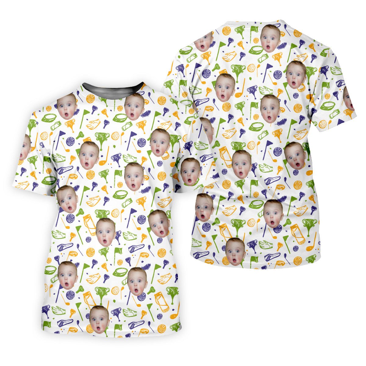 Custom Photo Golf Shirt, Funny Golf Polo Shirt, Gifts For The Golfing Dad, Christmas Golf Gift SH818