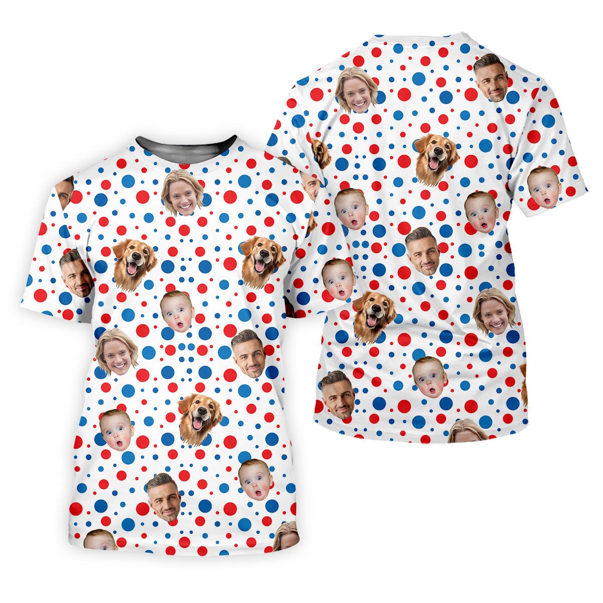 Custom Independence Days Shirts With Faces, Men's Fourth Of July Shirt, Men's Golf Polo Shirt SH818