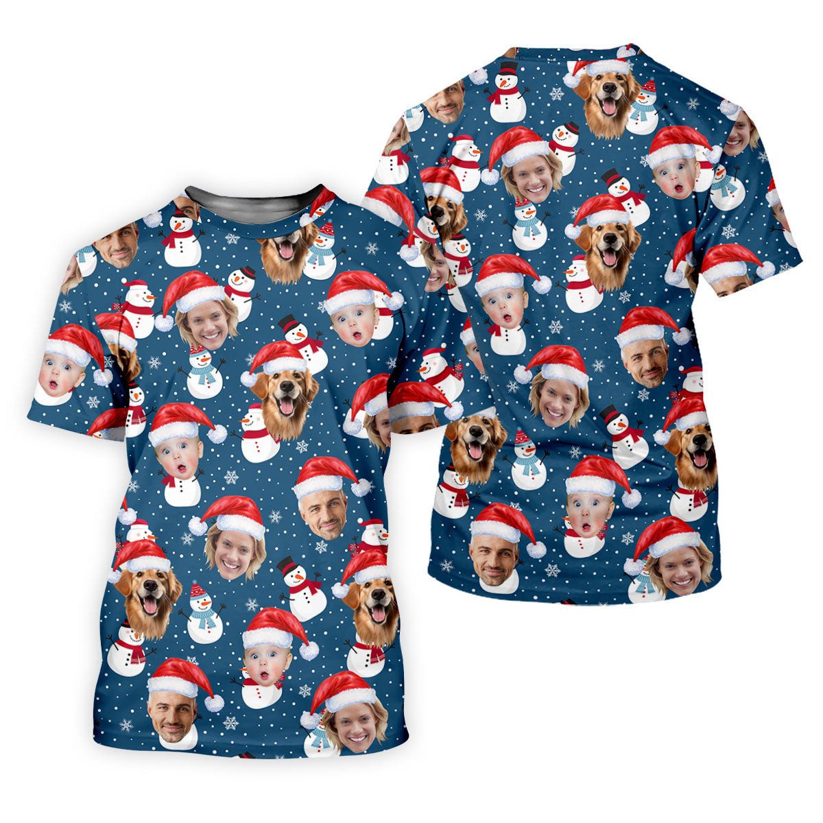 Custom Face Xmas Snowman Navy Golf Shirt, Christmas Golf Shirt, Ladies Golf Tops, Golf Gifts For Women SH818