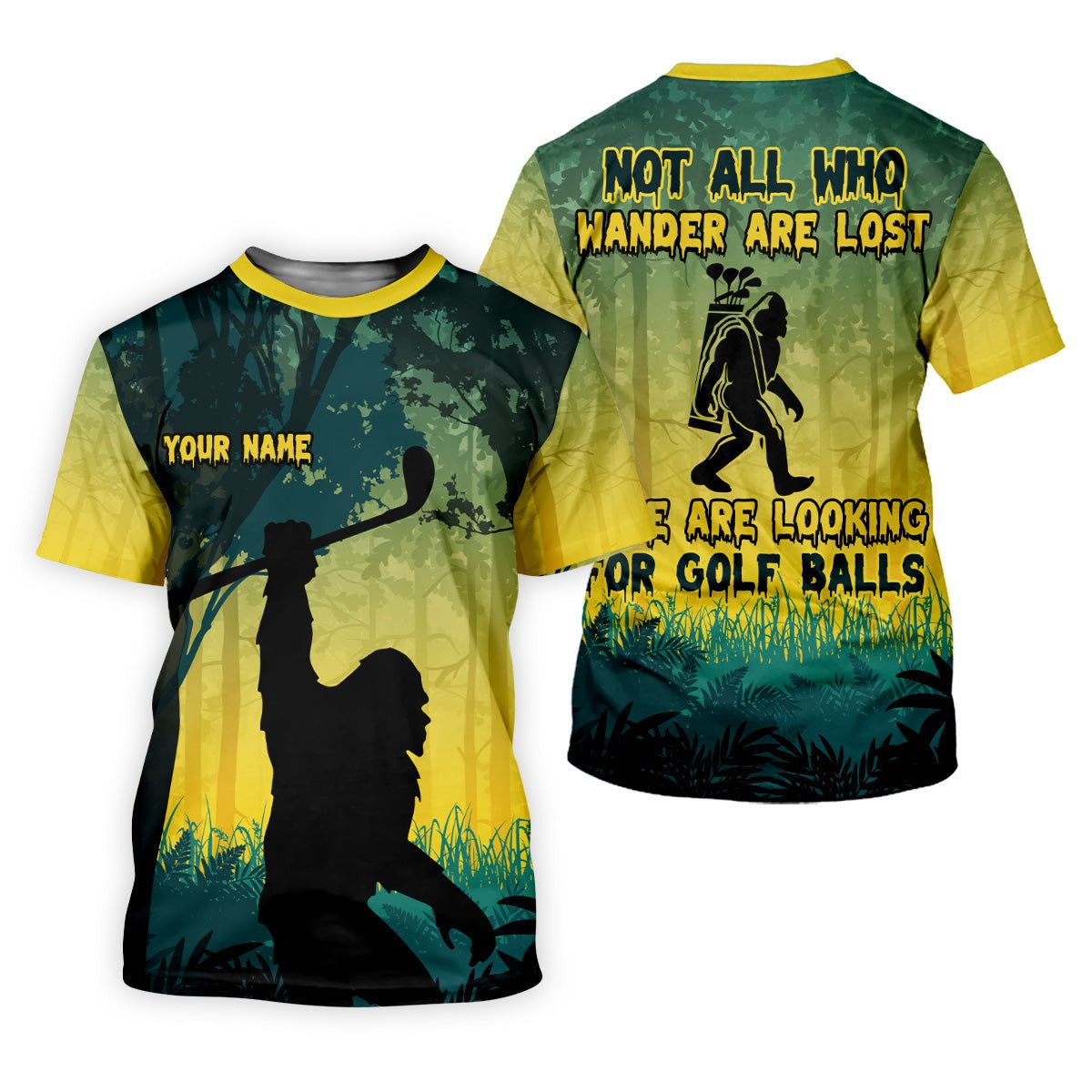 Bigfoot Men's Golf Polo Shirt, Dad Golf Gift, Mens Golf Gift, Funny Golf Shirt, Golf Gift Ideas For Him SH818