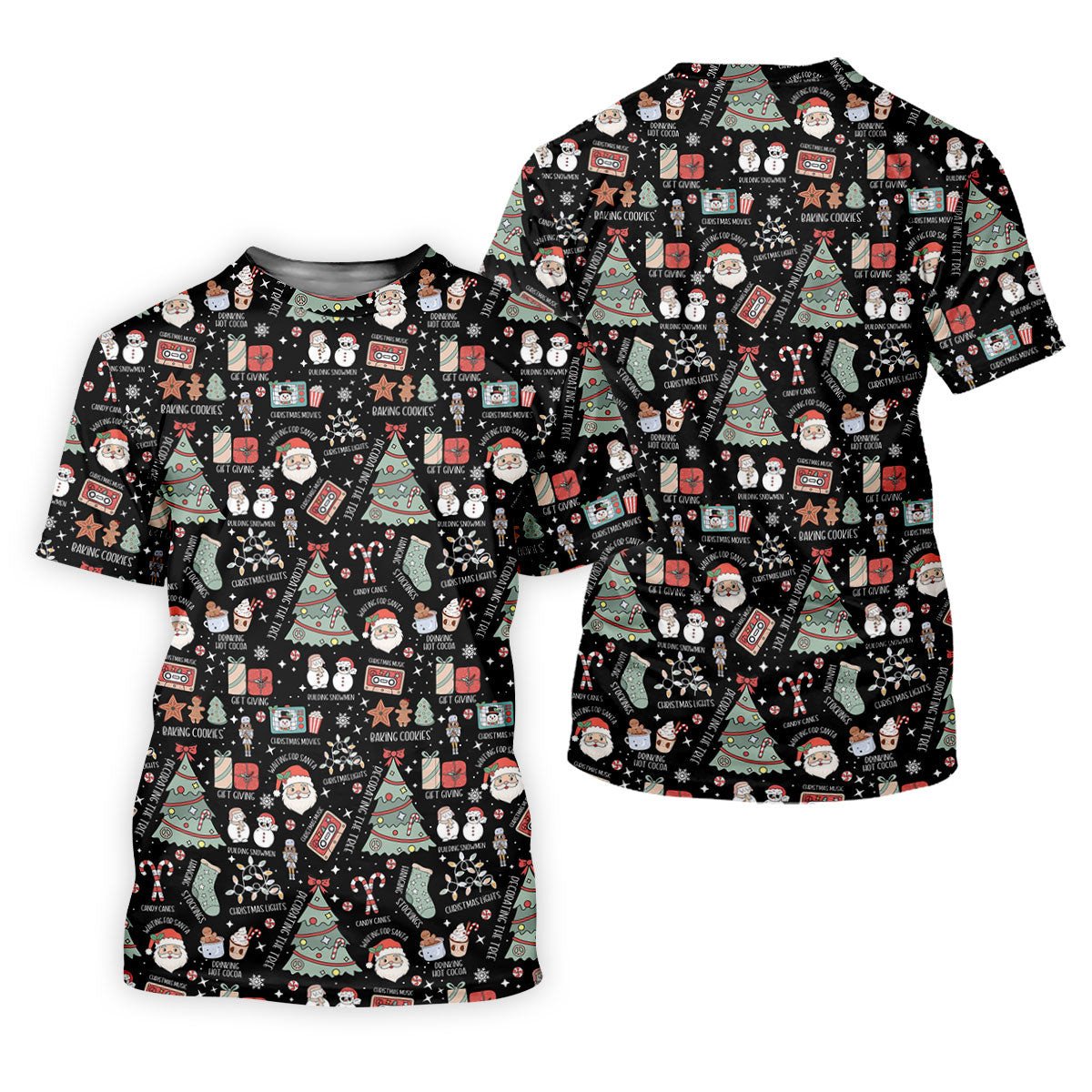 Cute Santa Claus Gift Black Men's Golf Polo Shirts, Christmas Golf Shirt, Polo Shirts For Men SH818