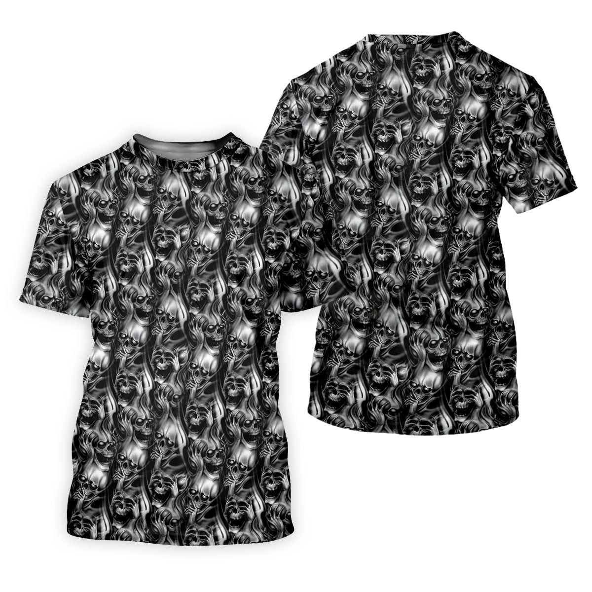 Dark Grim Reaper Skull Pattern Golf Polo Shirt, Mens Golf Polo, Golf Apparel For Men SH818