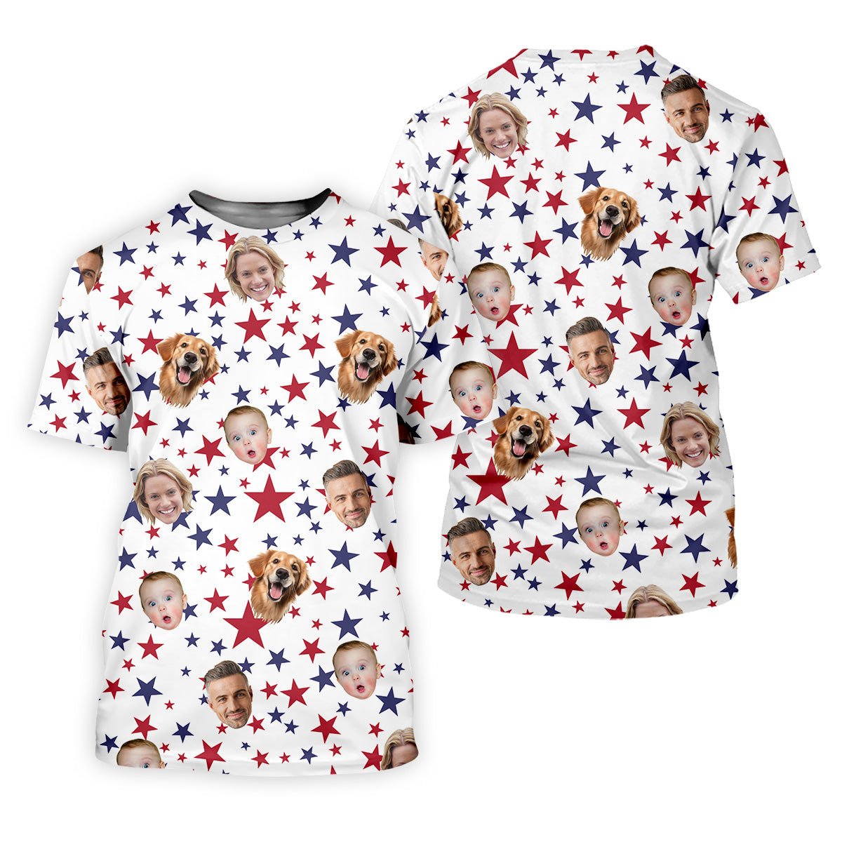 Custom Independence Days Shirts With Faces, 4th Of July Golf Polo, Men's Golf Polo Shirt, Independence Day Shirts SH818