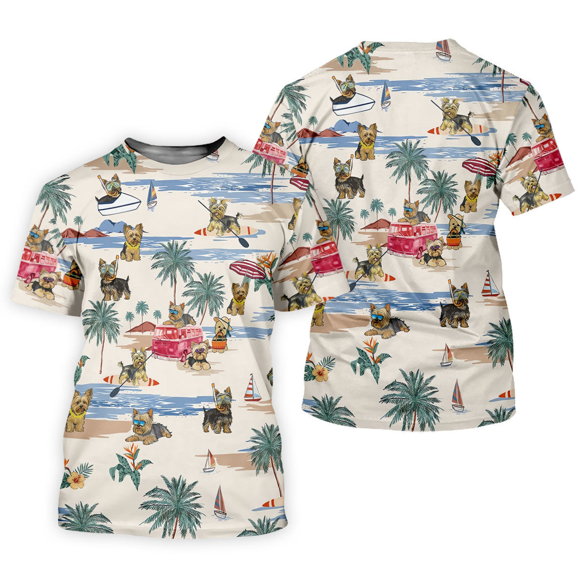 Cute Yorkshire Terrier Beach Vacation Golf Polo Shirt, Hawaiian Golf Shirt, Golf Shirts For Men SH818