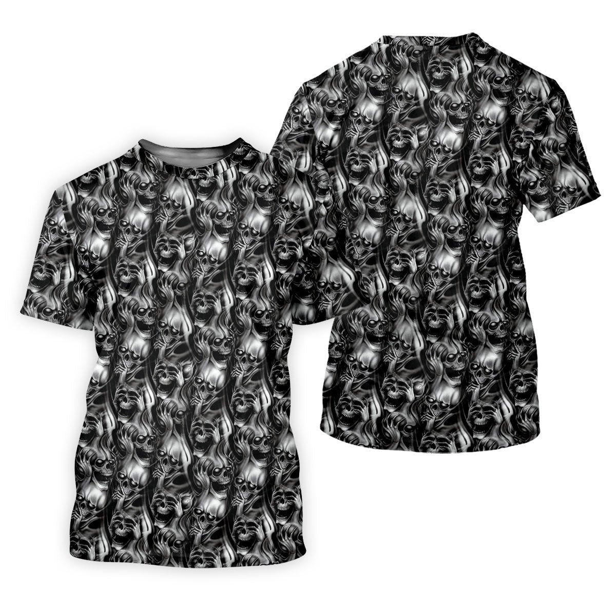 Dark Grim Reaper Skull Pattern Golf Polo Shirt, Women's Golf Polo, Ladies Golf Tops SH818
