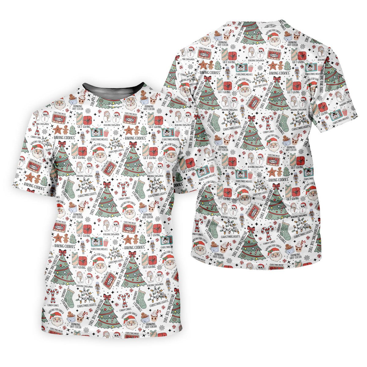 Cute Santa Claus Gift White Women's Golf Tops, Christmas Golf Shirt, Golf Gift For Ladies SH818