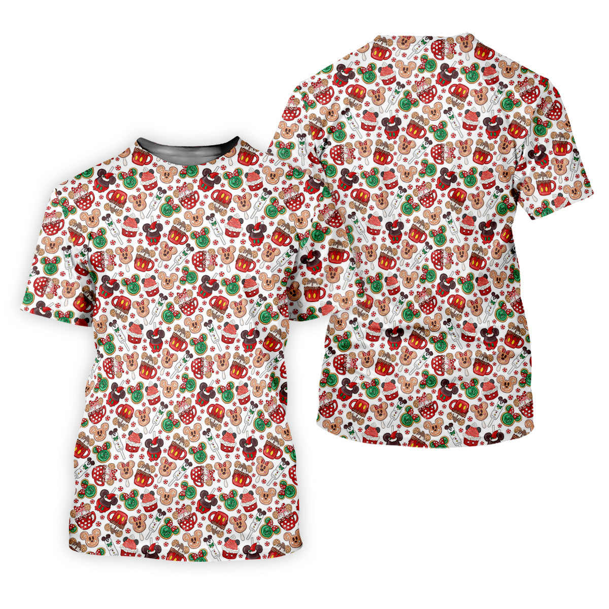 Cute Christmas Dessert Pattern Women's Golf Shirts, Ladies Golf Polos, Christmas Golf Shirt SH818