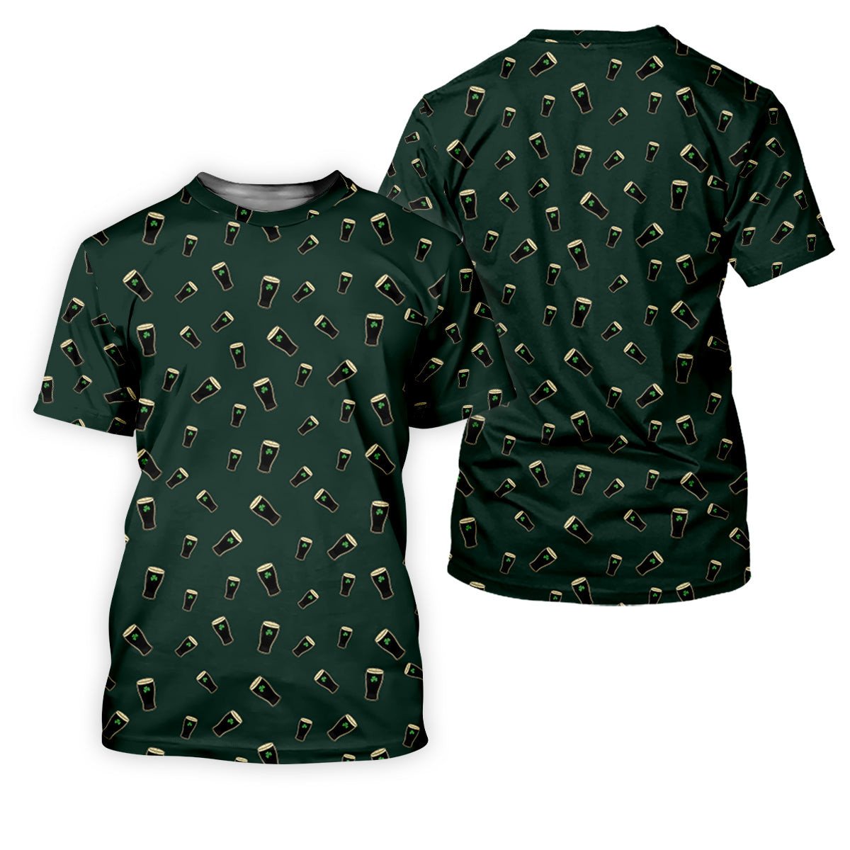 Dark Stout Beer St Patrick's Day Green Shamrock Golf Shirt, Polo Shirts For Men, Golf Shirts For Men SH818