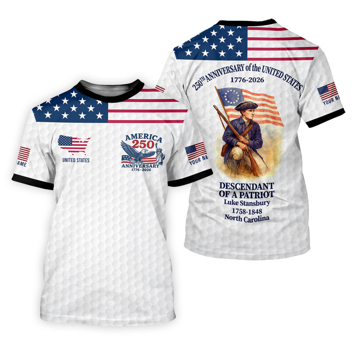 Descendant Of A Patriot Black Collar Golf Shirt For Women, Patriotic 4th Of July Golf Shirt SH818