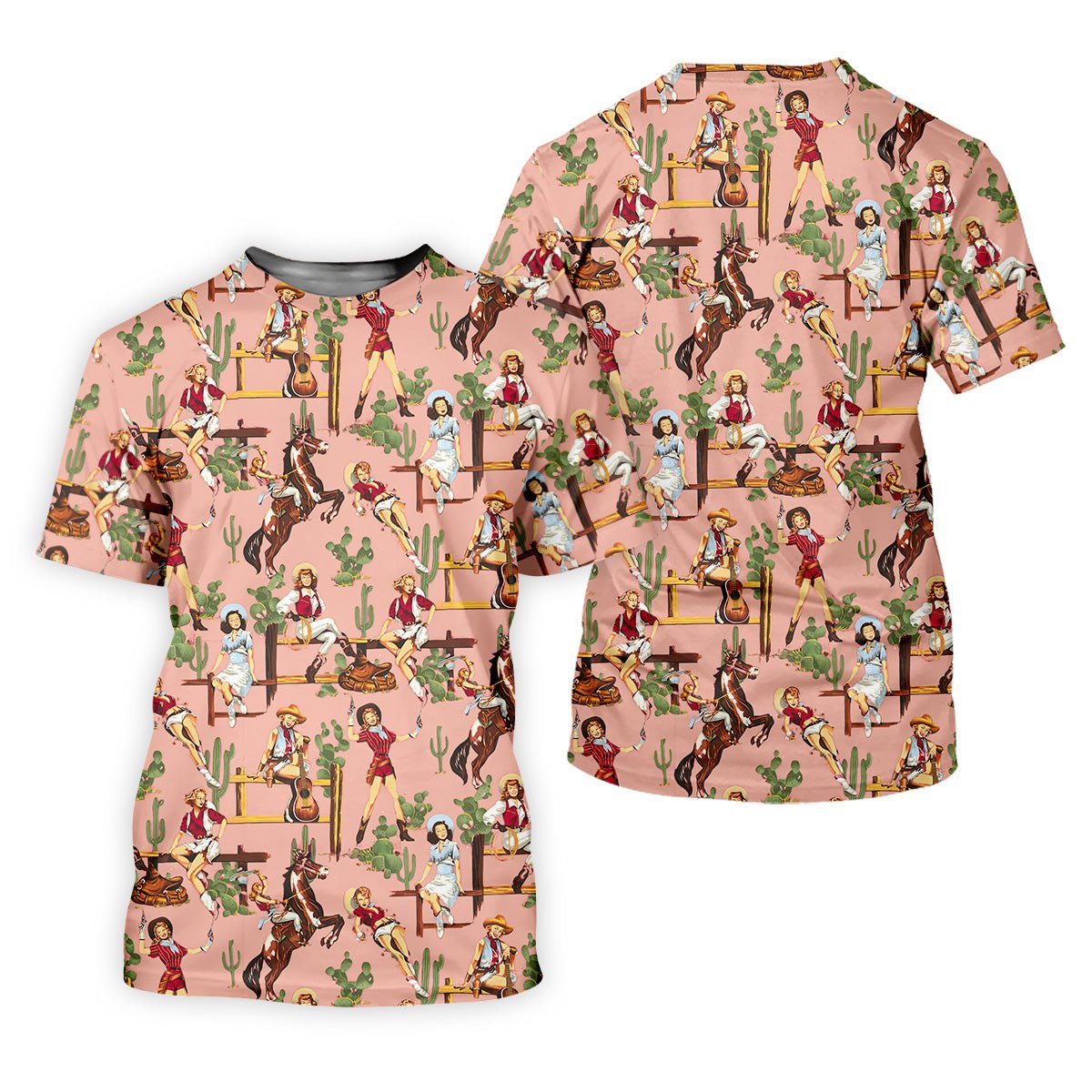 Desert Cowgirl Western Golf Shirt, Mens Golf Polo Shirts, Unique Gift For Golfer, Golfing Apparel SH818