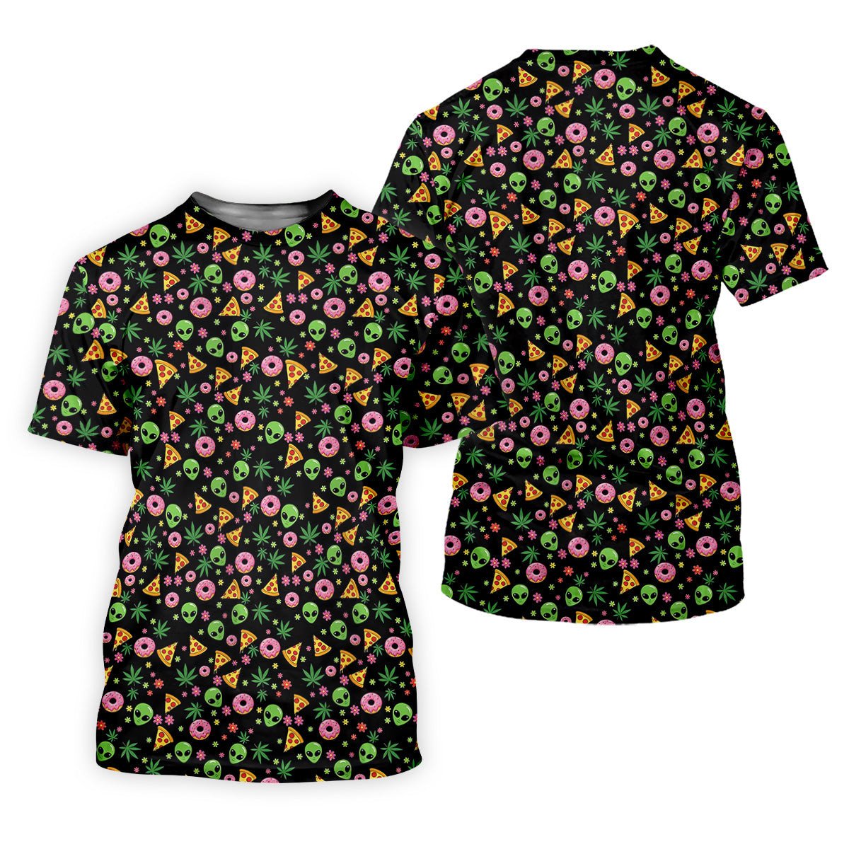 Dope Alien Pizza Leaves Golf Shirt, Fun Golf Shirts For Men, Polo Shirts For Men, Golfing Apparel SH818