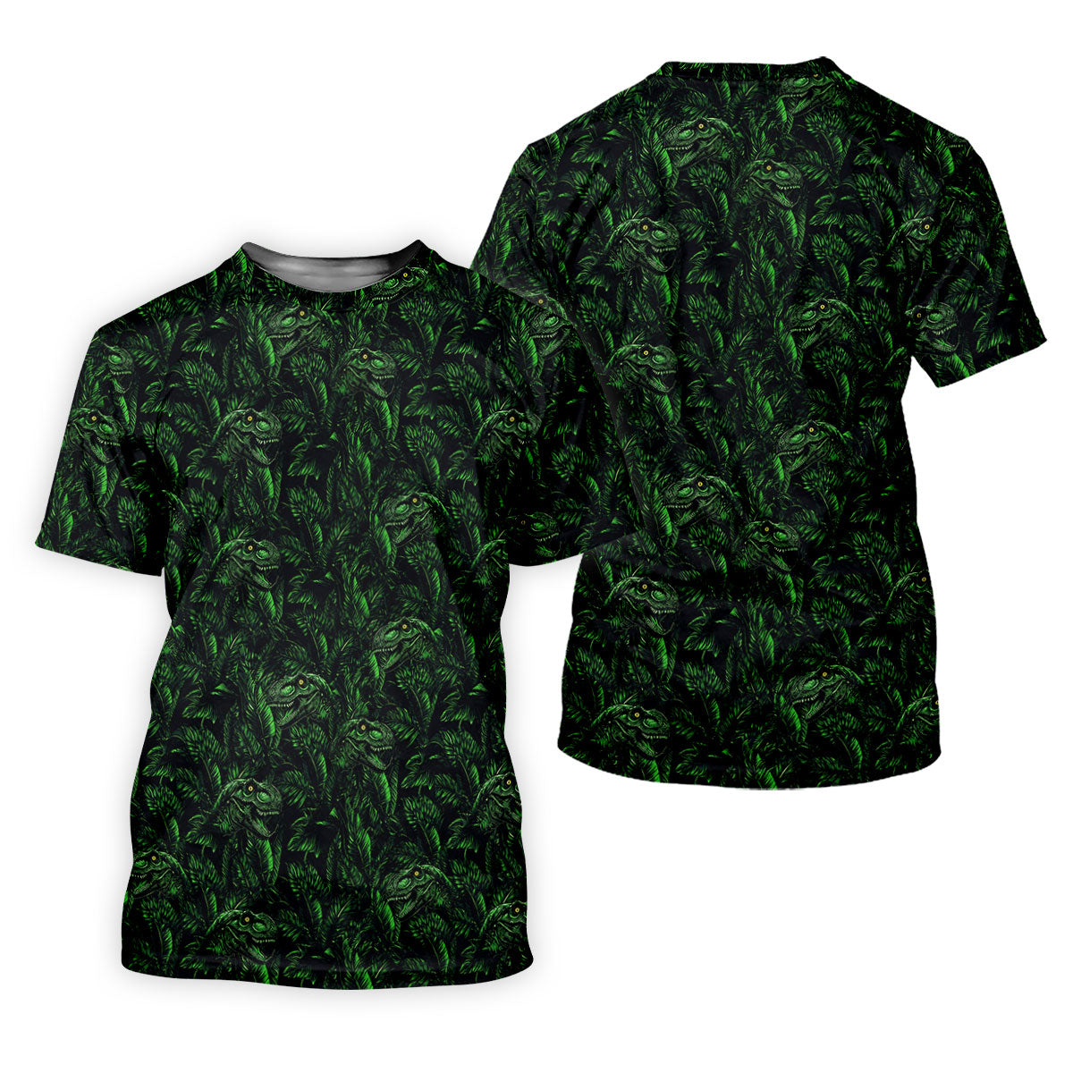 Dinosaurs In The Forest Deep Forest Green Hawaiian Golf Shirt, Polo Shirts For Men SH818