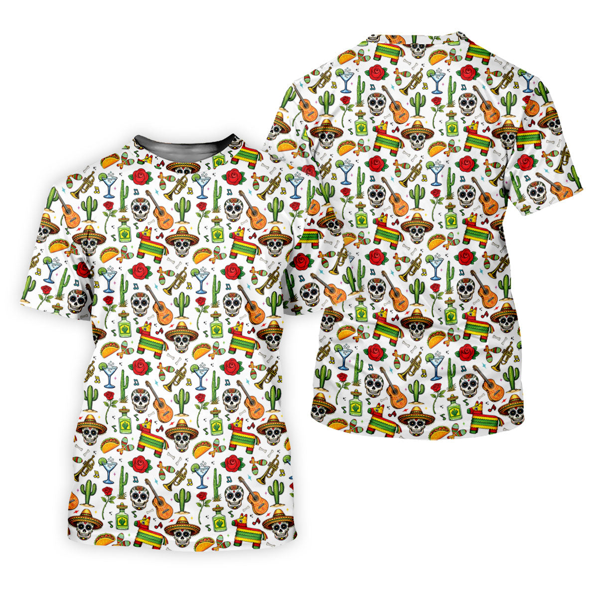 Decorated Skulls Party Items Cinco De Mayo Celebration Fiesta Themed White Golf Shirt For Women SH818