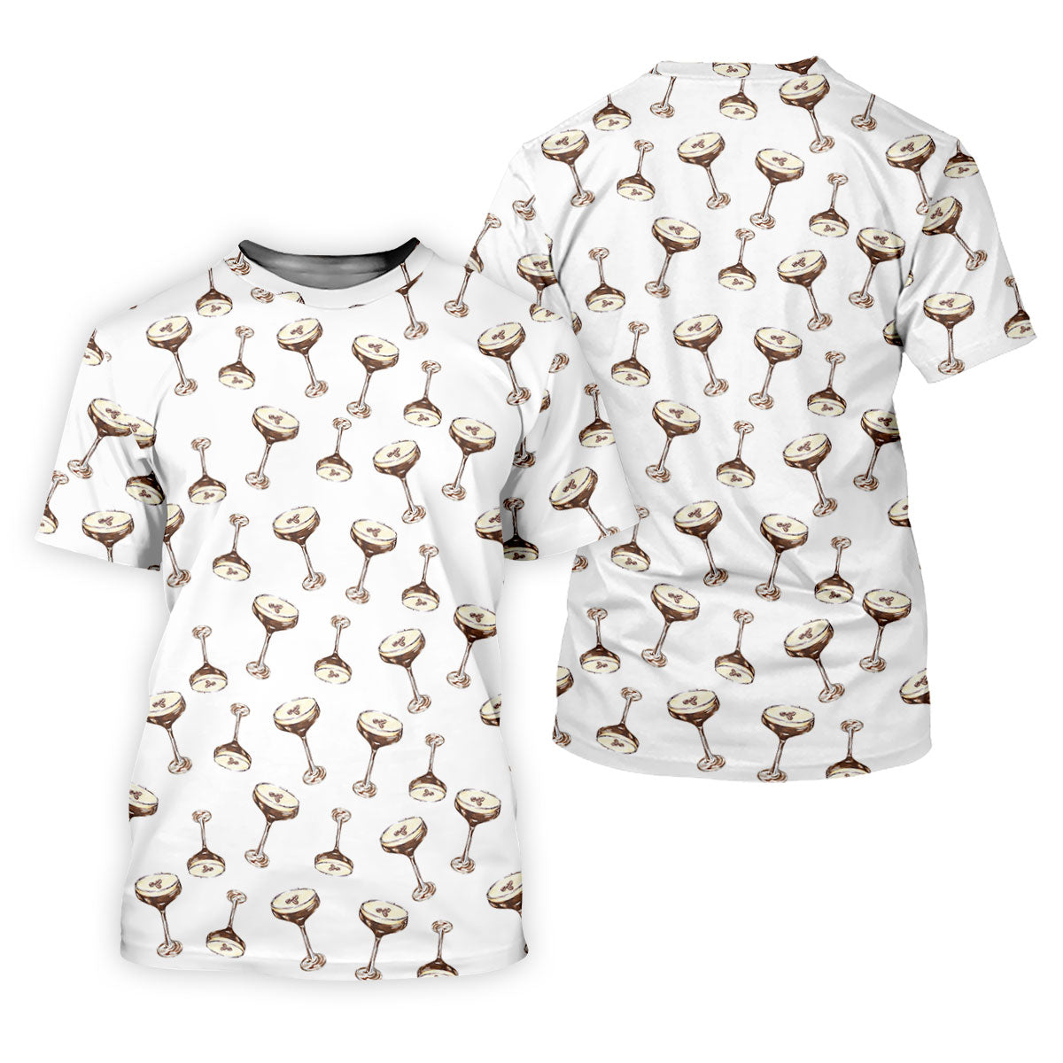 Expresso Martini Doodle Seamless Pattern Hawaiian Golf Shirt, Women's Golf Tops SH818